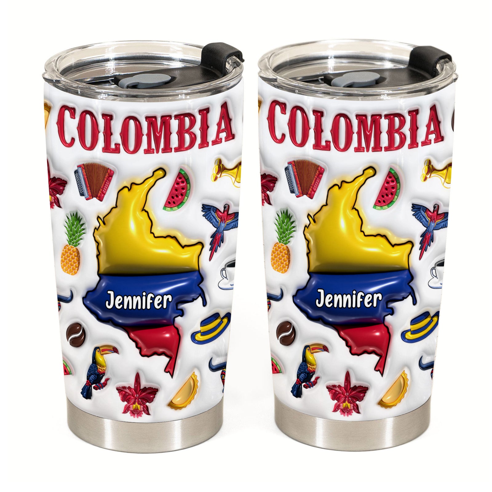 Custom Colombia Tumbler Cup With Your Name