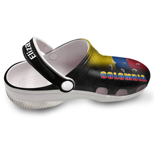 Colombia Personalized Clogs Shoes With A Half Flag