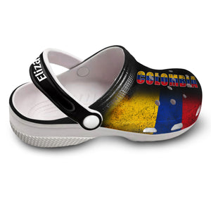 Colombia Personalized Clogs Shoes With A Half Flag