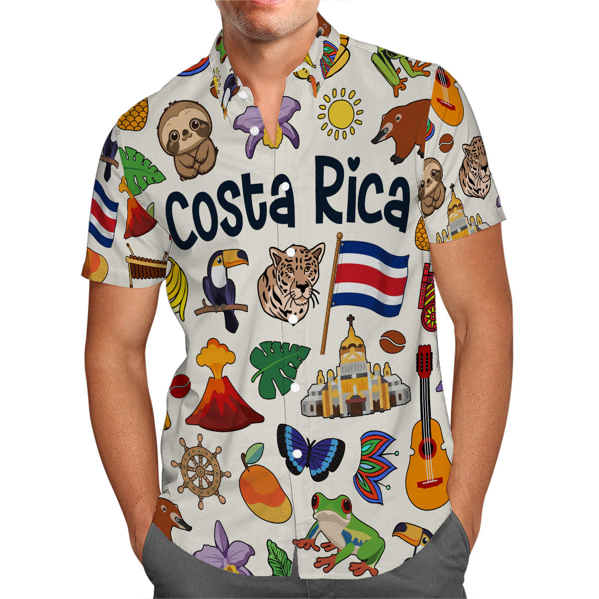 Costa Rica Hawaiian Shirt For Vacation And Travel Lovers