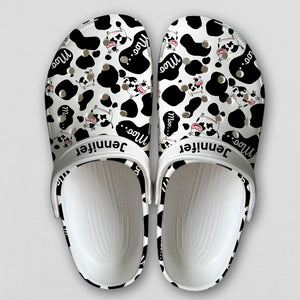 Cow Moo In Pattern Personalized Clogs Shoes