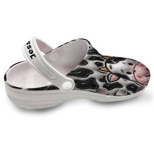 Custom Cow Face Inflate Clogs Shoes
