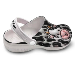 Custom Cow Face Inflate Clogs Shoes