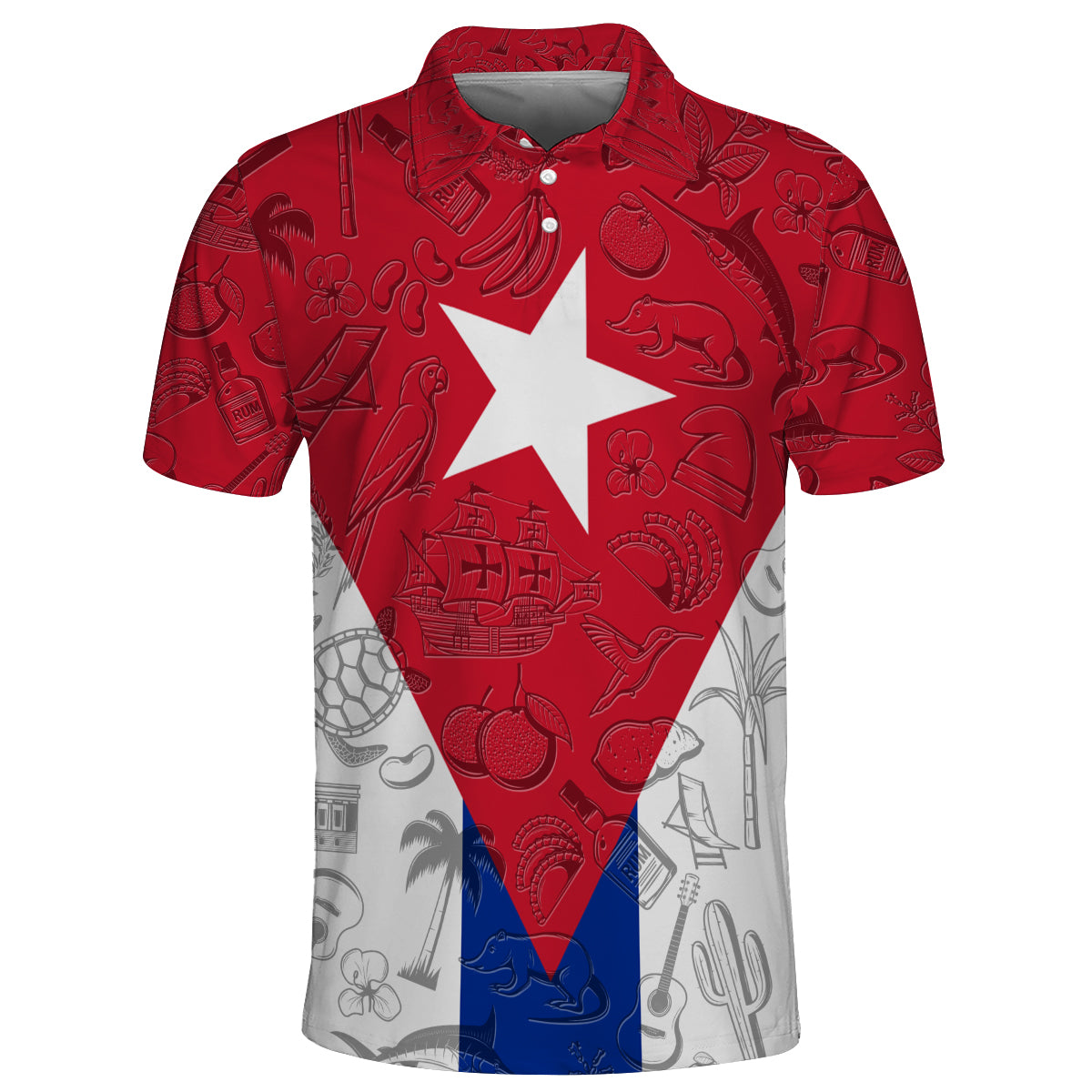 Cuba Polo Shirt With Cultural Flag