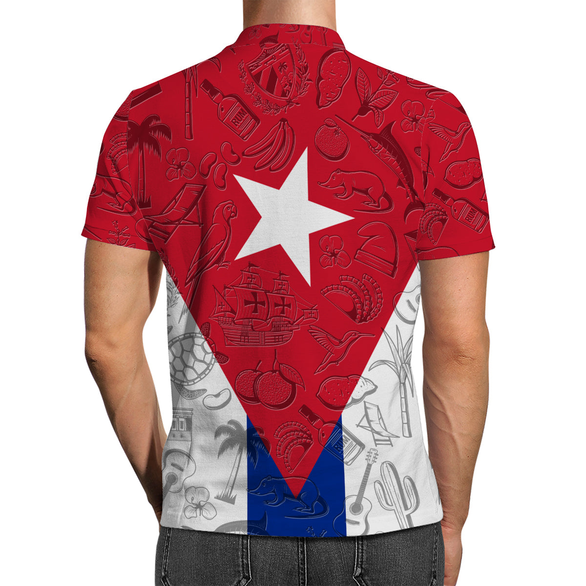 Cuba Polo Shirt With Cultural Flag
