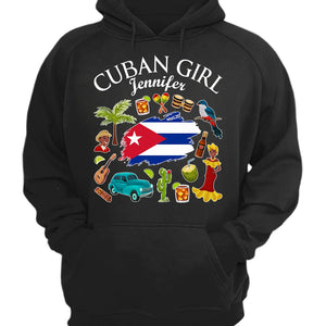 Customized Cuban Girl T-shirt With Symbols And Name