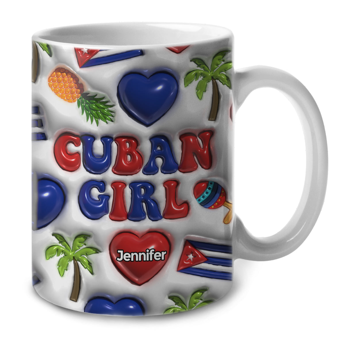 Cuba Cuban Girl Coffee Mug Cup With Custom Your Name