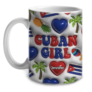 Cuba Cuban Girl Coffee Mug Cup With Custom Your Name