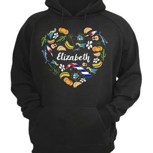 Custom Cuba Heart T-shirt With Your Name