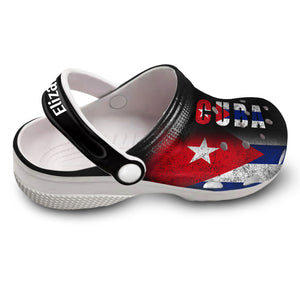 Cuba Personalized Clogs Shoes With A Half Flag