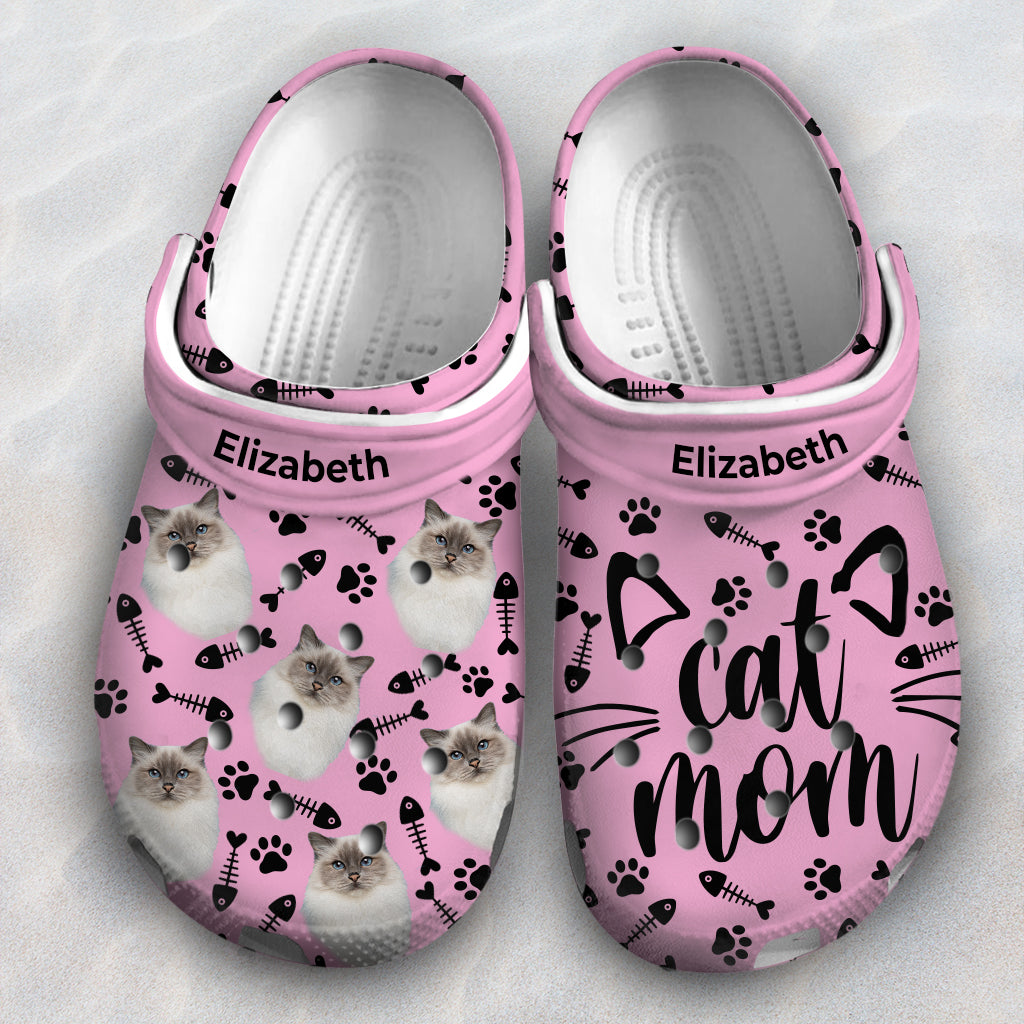 Custom Cat Mom Clogs Shoes With Your Pictures
