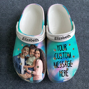 Custom Clogs Shoes With Picture With Quotes, Background, Photo