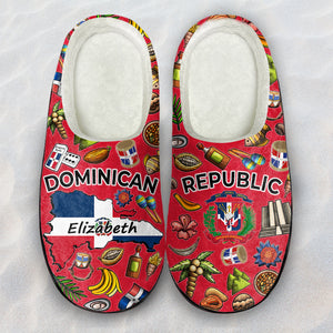 Custom Dominican Symbols Slippers