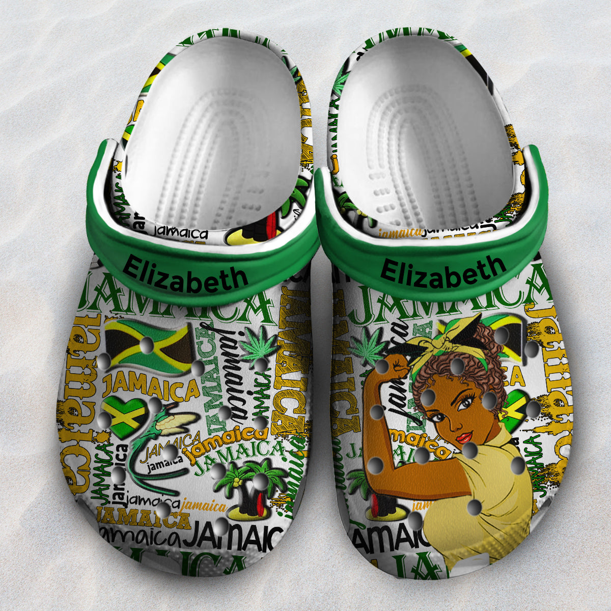 Custom Jamaica Mixed Symbols Clogs Shoes - Teezalo