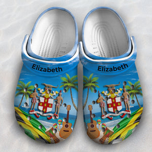 Custom Jamaica Symbols Clogs Shoes With Your Background