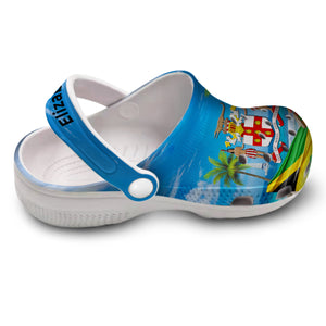 Custom Jamaica Symbols Clogs Shoes With Your Background