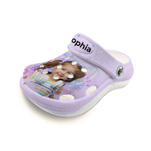 Custom Kid's Clogs Shoes With Background And Photo