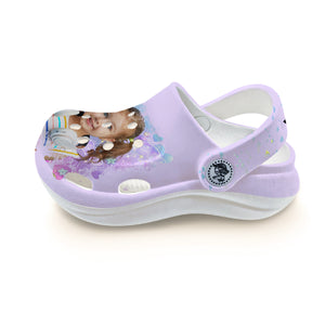 Custom Kid's Clogs Shoes With Background And Photo
