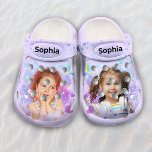 Custom Kid's Clogs Shoes With Background And Photo