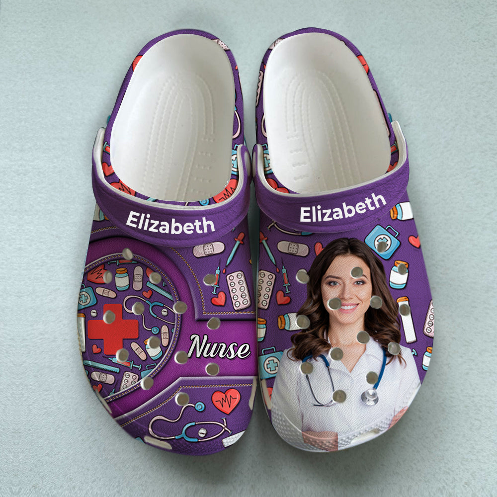 Custom Nurse Clogs Shoes With A Half Heart