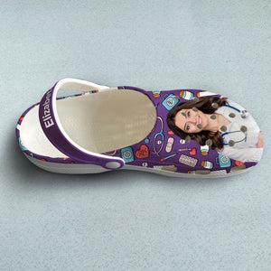 Custom Nurse Clogs Shoes With A Half Heart