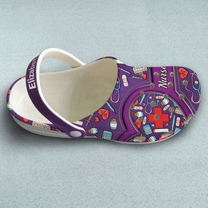 Custom Nurse Clogs Shoes With A Half Heart