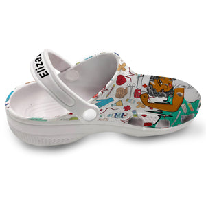 Nurse Is A Work Of Heart Personalized Clogs Shoes - Teezalo