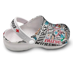 Custom Nursing Clogs Shoes With Mixed Symbols And Quotes