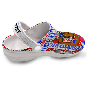 Custom Puerto Rico Mixed Symbols Clogs Shoes