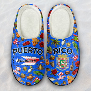 Custom Puerto Rico Symbols Slippers