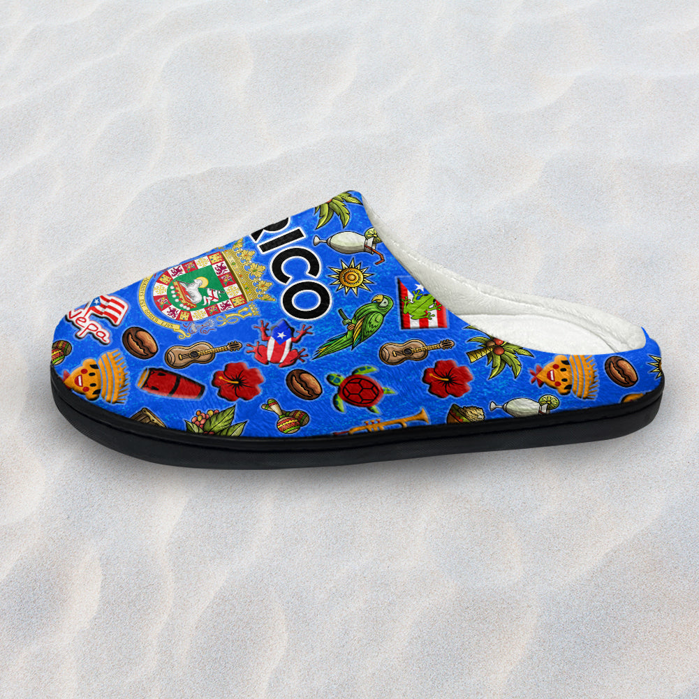 Custom Puerto Rico Symbols Slippers