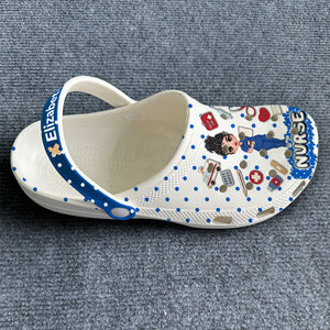 Customized Nurse Clogs shoes With Symbols, Clipart, Photo