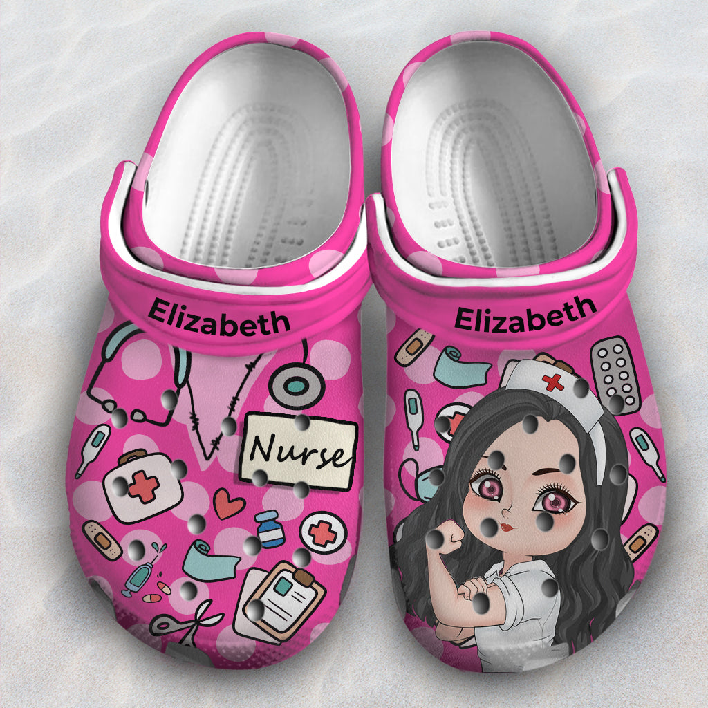 Cute Nurse Custom Clogs Shoes With Your Photo