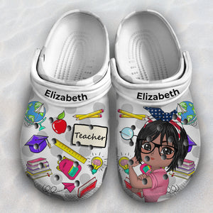 Cute Teacher Custom Clogs Shoes With Your Photo