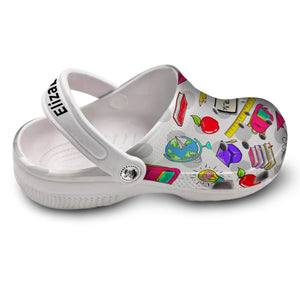 Cute Teacher Custom Clogs Shoes With Your Photo