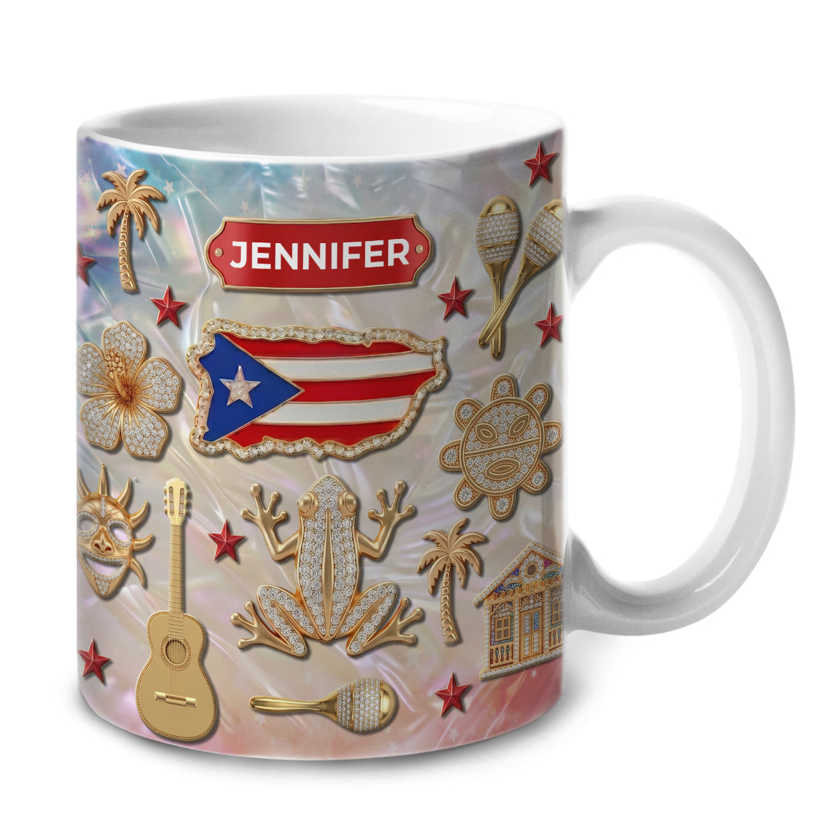 Custom Puerto Rico Mug With 3D Effect Print