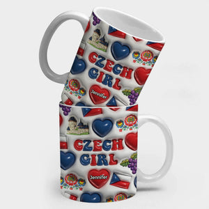Czech Girl Coffee Mug Cup With Custom Your Name