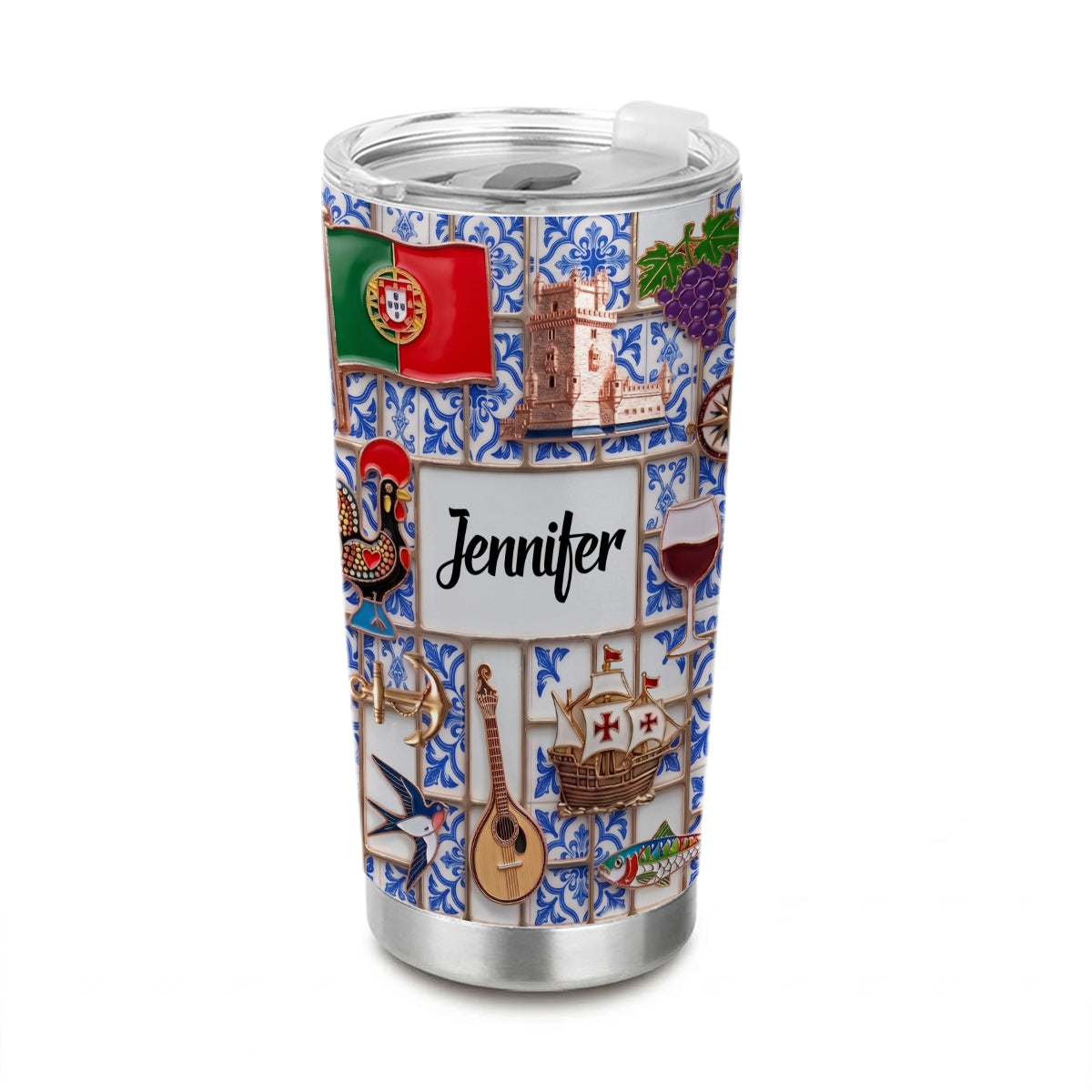 Custom Portugal Tumbler With Beautiful Symbols v2