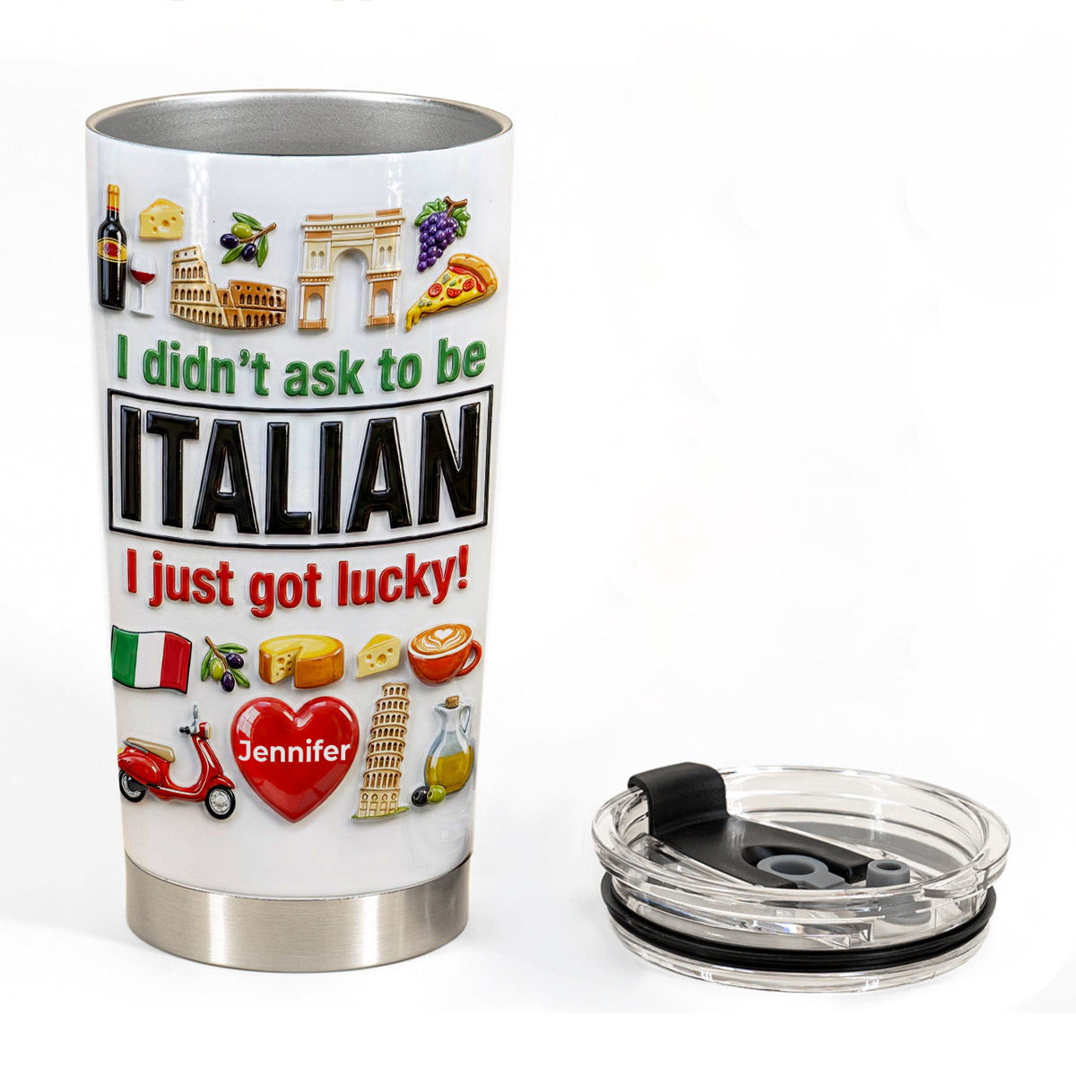 Custom Italia Italian I Just Got Lucky Tumbler