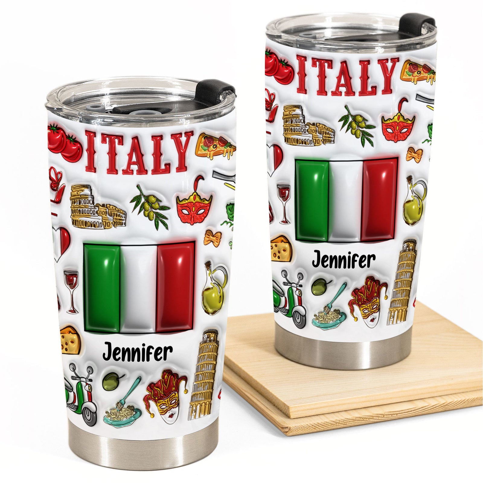 Custom Italy Tumbler Cup With Your Name