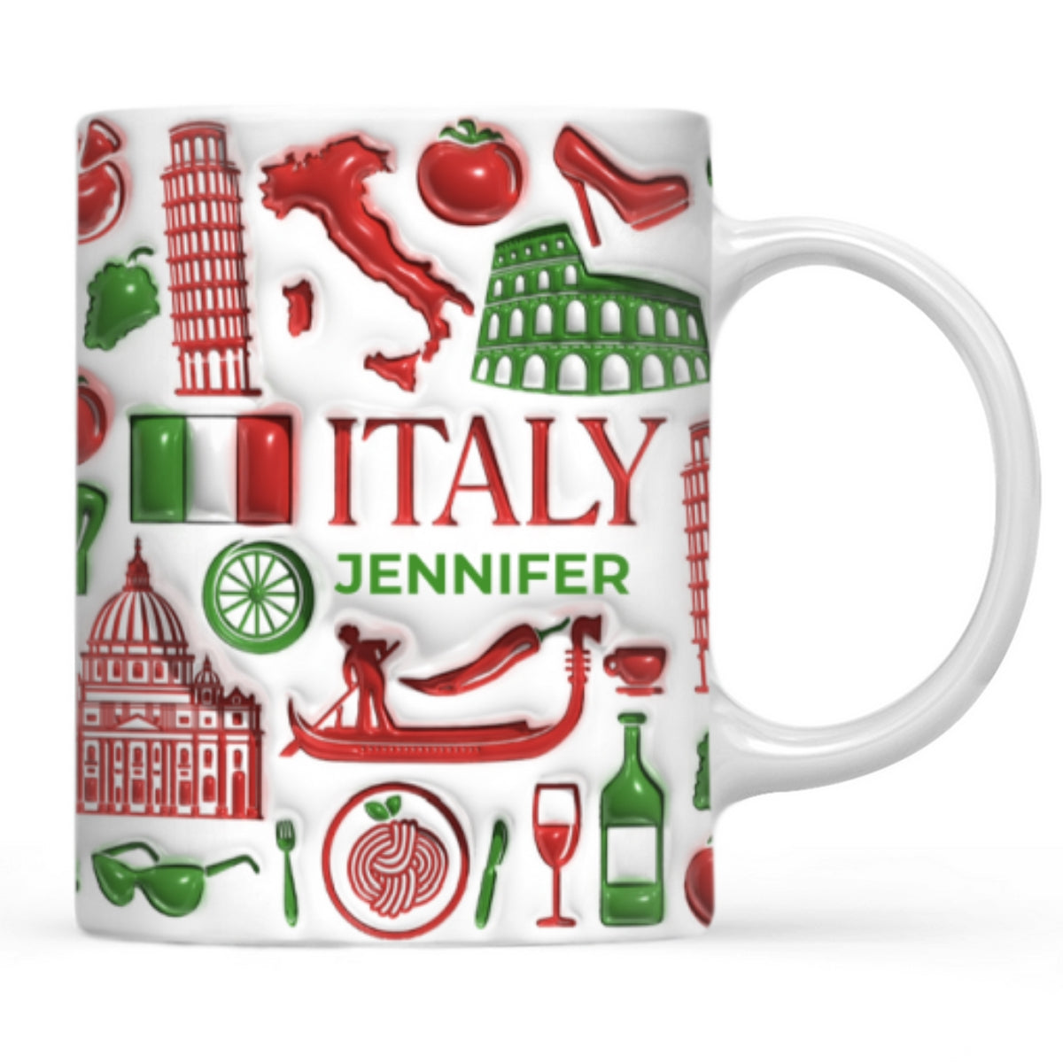 Custom Italy Italia Colorful Flag Mug