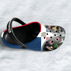Dominican Customized Clogs Shoes With Dominican Flag Zipper