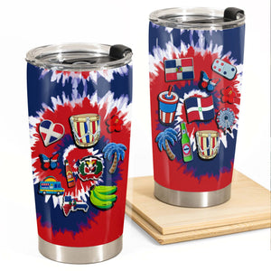 Dominican Personalized Tumbler With Symbols Tie Dye