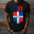 Custom Dominican Flag Hoodie Flag Distressed With Symbols