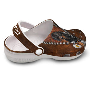 Dachshund Personalized Clogs Shoes With Daisy
