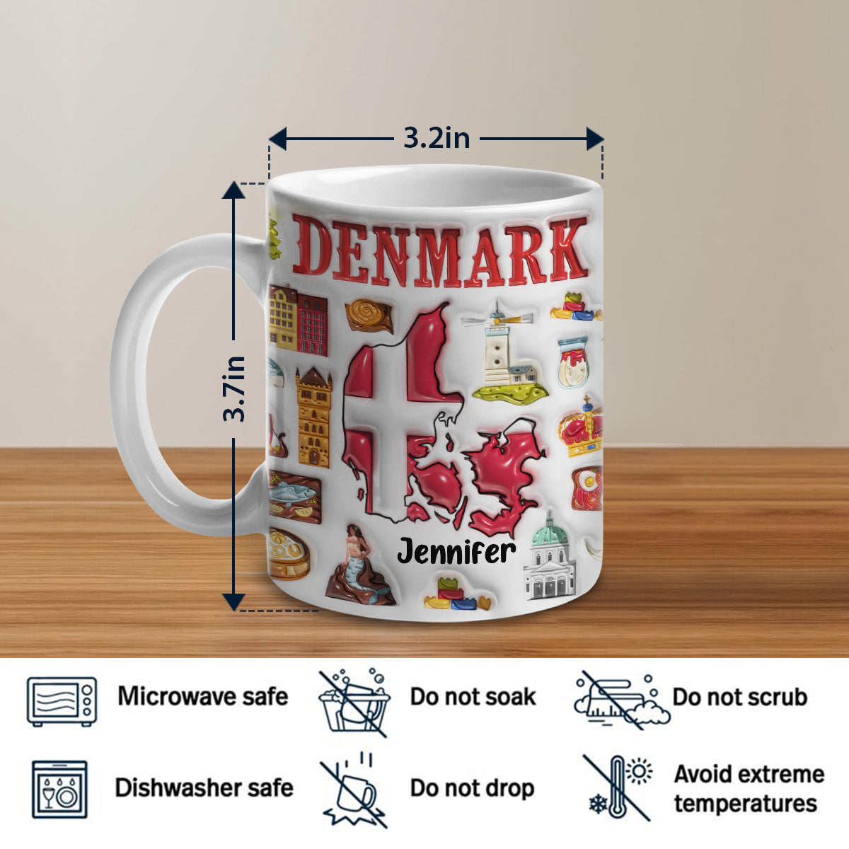 Custom Denmark Coffee Mug Cup With Your Name