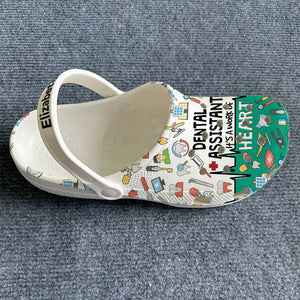 Dental Assistant It's A Work Of Heart Custom Clogs Shoes