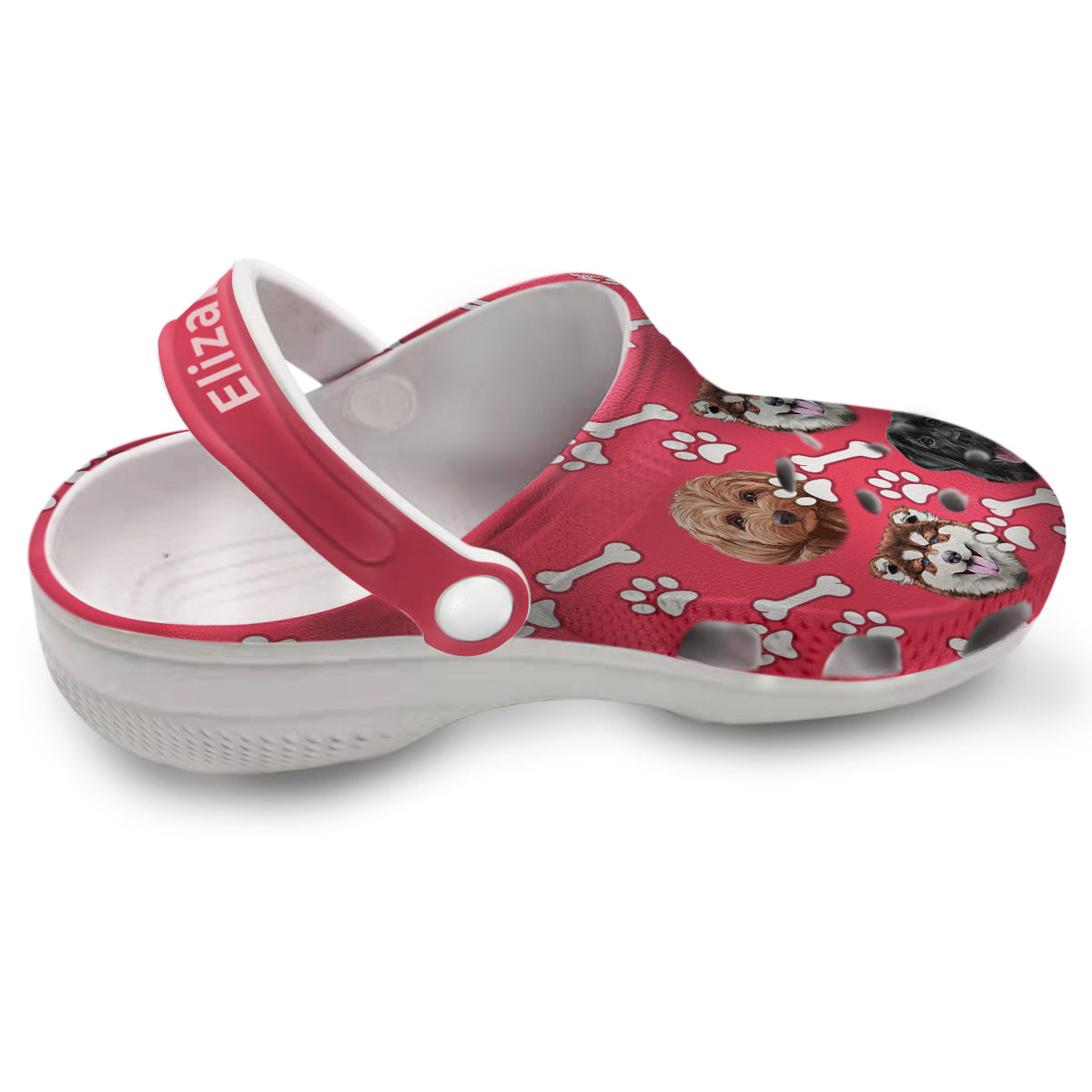 Dog Personalized Clogs Shoes With Dog Face And Name Teezalo