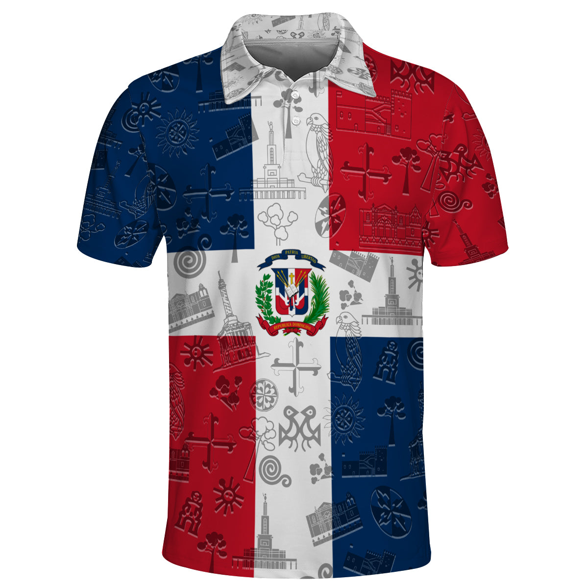 Dominican Repubic Polo Shirt With Cultural Flag
