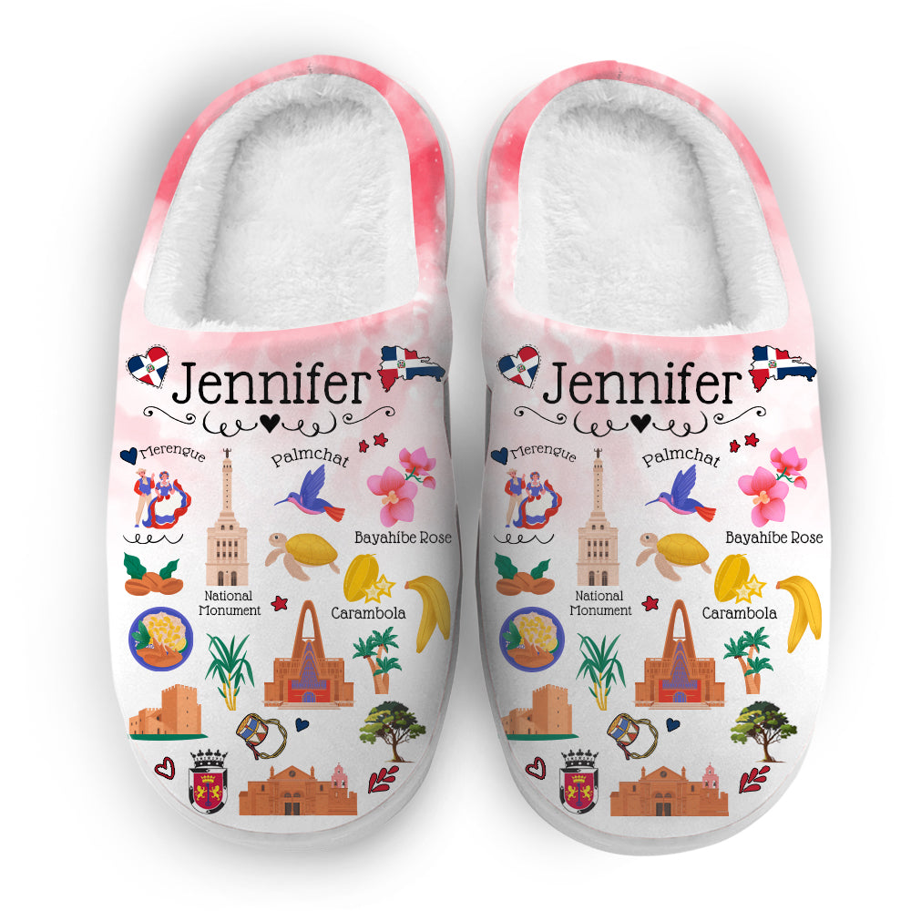 Dominican Republic Customized Slippers With Symbols, Cities, Foods